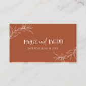 Minimale Minimalistische Terracotta Branch Leaf We Platzkarte (Rückseite)