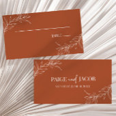 Minimale Minimalistische Terracotta Branch Leaf We Platzkarte