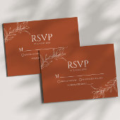 Minimale Minimalistische Terracotta Branch Leaf We RSVP Karte