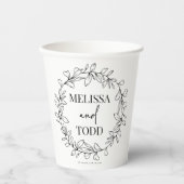 Minimale Minimalistische Zweigstelle und Leaf-Kran Pappbecher (Vorderseite)