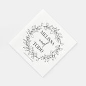 Minimale Minimalistische Zweigstelle und Leaf-Kran Serviette (Ecke)