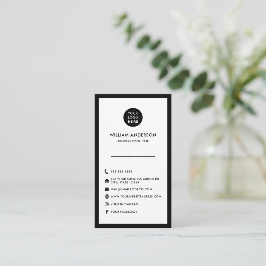 Minimale Minimalwerte für moderne Social Media Ico Visitenkarte (Stehend Vorderseite)