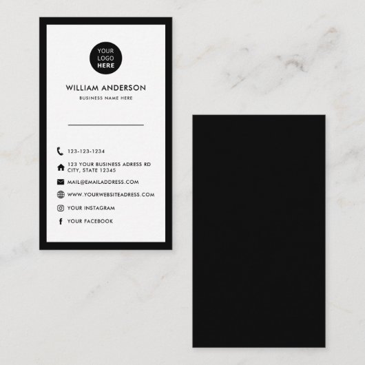 Minimale Minimalwerte für moderne Social Media Ico Visitenkarte (Vorne/Hinten)