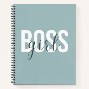 Minimale Mint-Boss-Girl-Notizbuchhülle Notizblock