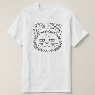 Minimale Mir-Geht-Es-Gut-Katzen-Stimmungsdesign T-Shirt