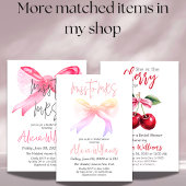 Minimale Miss an MRS. Ribbon Pink Bow Brautparty Einladung