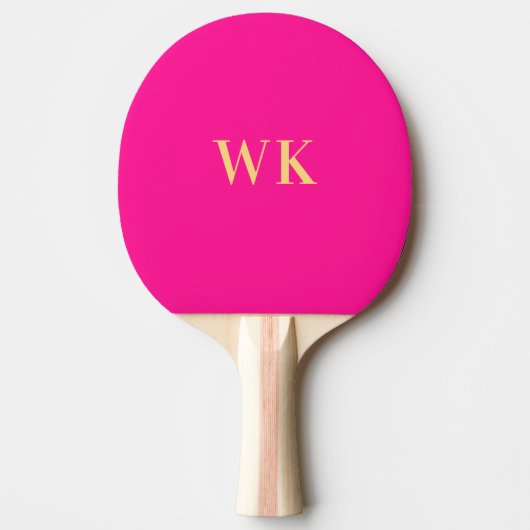 Minimale Mit Monogramm  Initialwerte für Hot Pink Tischtennis Schläger (Vorderseite)