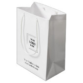 Minimale mittelgroße Geschenktüte für Unternehmen (Rückseite Schrägansicht)