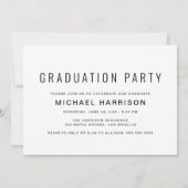 Minimale moderne 4-Foto-Graduierungsparty Einladung (Rückseite)