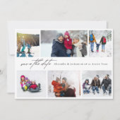 minimale moderne 6 Multi Foto Collage Hochzeit Save The Date (Vorderseite)