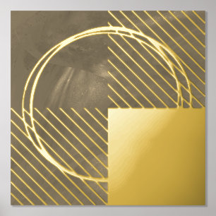 Minimale moderne abstrakte braune Goldfolien-Druck Foliendrucke
