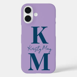 Minimale moderne Anfangsnamen personalisieren iPhone 16 Hülle