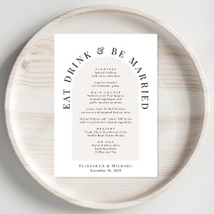 Minimale moderne Arch-Hochzeit Menükarte