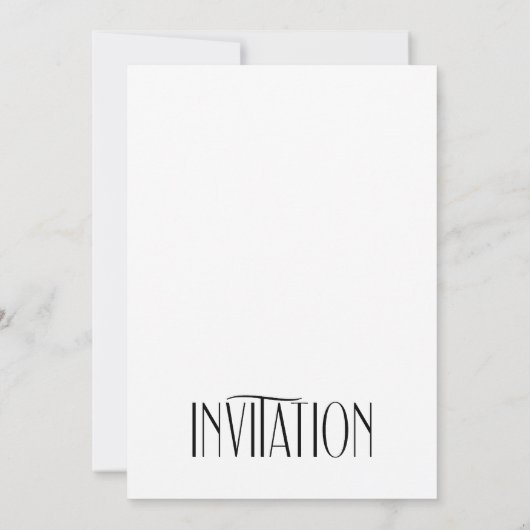 Minimale Moderne Art Deco Typografie Einladung Hoc (Rückseite)