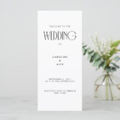 Minimale moderne Art Deco Typografie Hochzeit (Stehend Vorderseite)