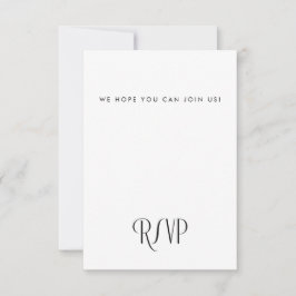 Minimale moderne Art Deco Typografie Hochzeit RSVP Karte