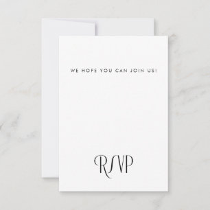 Minimale moderne Art Deco Typografie Hochzeit RSVP Karte