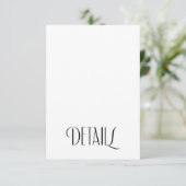 Minimale moderne Art Deco Typografie Hochzeiten De Begleitkarte (Stehend Vorderseite)