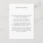 Minimale moderne Art Deco Typografie Hochzeiten De Begleitkarte (Rückseite)