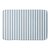 Minimale moderne Blaustreifen-Musterdesign Badematte (Vorderseite)