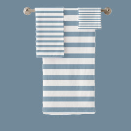 Minimale moderne Blaustreifen-Musterdesign Badhandtuch Set
