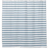 Minimale moderne Blaustreifen-Musterdesign Duschvorhang (Vorderseite)