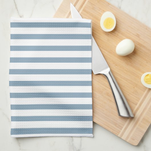 Minimale moderne Blaustreifen-Musterdesign Geschirrtuch (Viertel Falte)