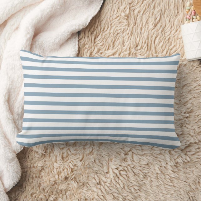 Minimale moderne Blaustreifen-Musterdesign Lendenkissen (Decke)