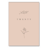 Minimale Moderne Blush Feine Kunst Hochzeit mit fl Tischnummer (Rückseite)