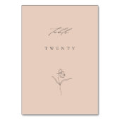 Minimale Moderne Blush Feine Kunst Hochzeit mit fl Tischnummer (Vorderseite)
