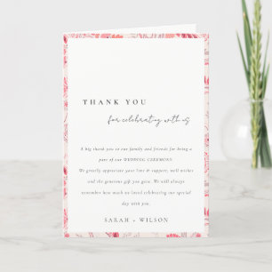 Minimale moderne Blush Paisley Typografie Hochzeit Dankeskarte