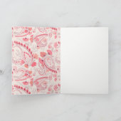 Minimale moderne Blush Paisley Typografie Hochzeit Dankeskarte (Innenseite)
