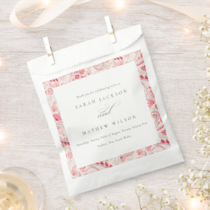 Minimale moderne Blush Paisley Typografie Hochzeit Geschenktütchen