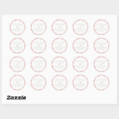 Minimale moderne Blush Paisley Typografie Hochzeit Runder Aufkleber (Blatt)