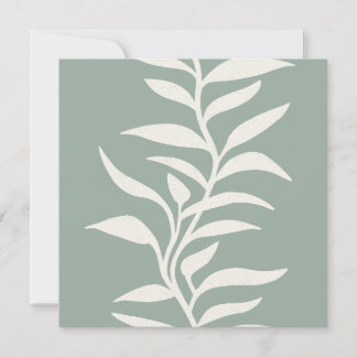 Minimale moderne botanische Silhouette in Flow Sag Mitteilungskarte