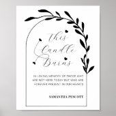 Minimale Moderne dieses Kerzenlicht Burns Wedding Poster (Vorne)