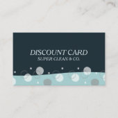 Minimale moderne, dunkelblaue Reinigungsdienste Rabattkarte (Vorderseite)