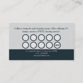 Minimale moderne, dunkelblaue Reinigungsdienste Treuekarte (Rückseite)