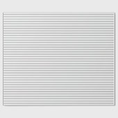 Minimale, moderne, dünne graue und weiße Streifen  Geschenkpapier (Flach)