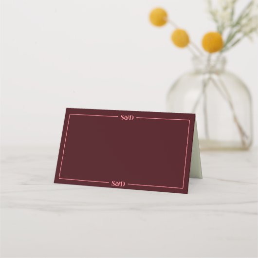 Minimale moderne editierbare Hochzeit Platzkarte (Vorderseite)
