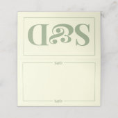 Minimale moderne editierbare Hochzeit Platzkarte (Außenseite Aufgefaltet)