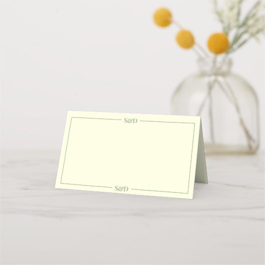 Minimale moderne editierbare Hochzeit Platzkarte (Vorderseite)