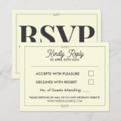 Minimale moderne editierbare Hochzeit RSVP Karte (Vorne/Hinten)