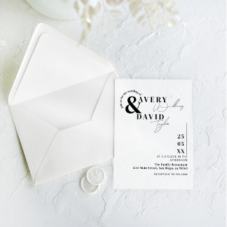 Minimale moderne einfache Hochzeit Acryleinladungen