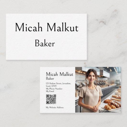 Minimale moderne einfache saubere QR-Code-Professi Visitenkarte (Vorne/Hinten)