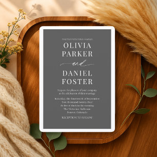 Minimale moderne elegante Hochzeit Einladung