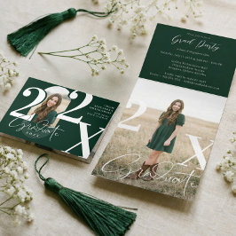 Minimale moderne fette Abschlussjahr-Bogen-Foto Dreifach Gefaltete Einladung