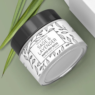 Minimale moderne florale Kosmetik Jar Wrapper Labe Wasserflaschenetikett