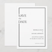 Minimale moderne formale schwarze Schrift Save the Date (Vorne/Hinten)