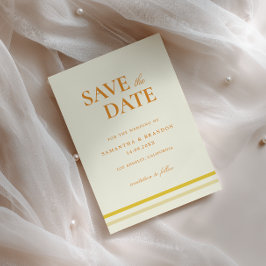 Minimale moderne formelle Skript-Butter-Gelb-Hochz Save The Date